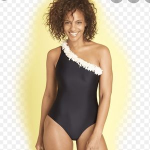 Summersalt Confetti Sidestroke Swim Black/White